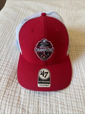 47 Red and White National Champions Trucker Hat